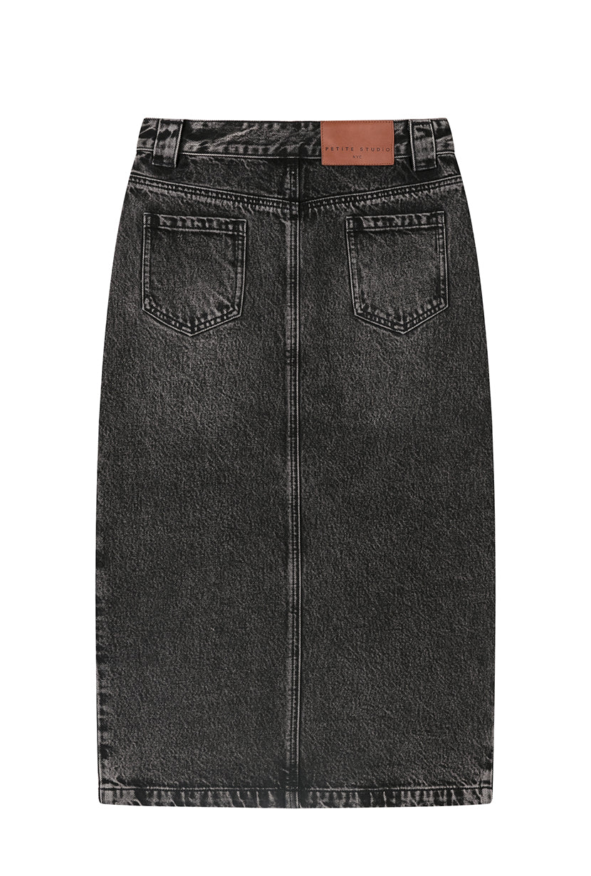 Debbie Denim Pencil Skirt - Black - Image 8