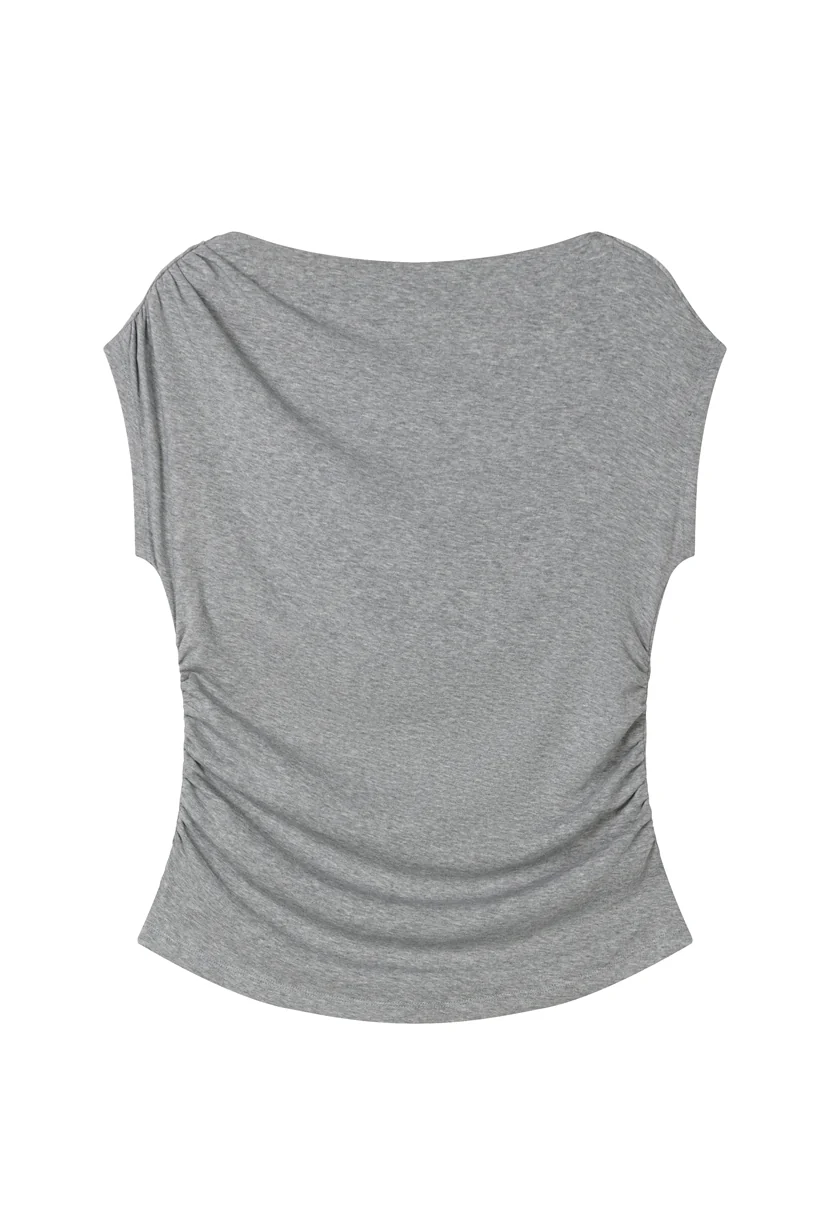 Devito Jersey Cotton Top - Grey - Image 12