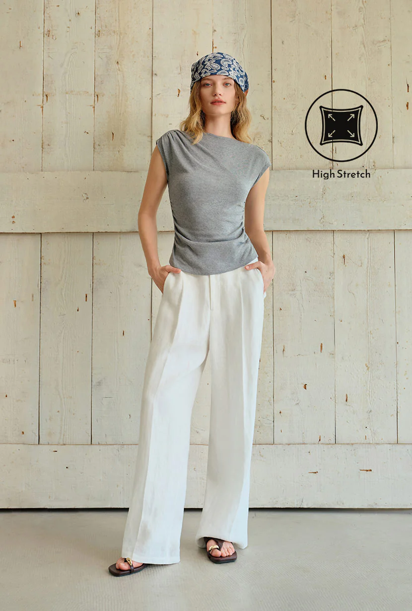 Devito Jersey Cotton Top - Grey - Image 8
