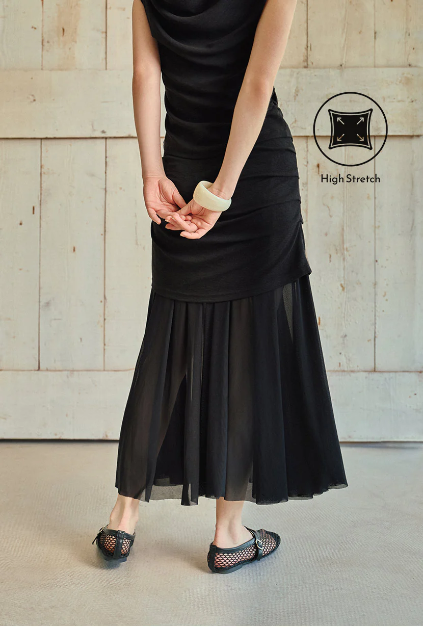 Dolly Jersey Cotton Skirt  - Black - Image 5