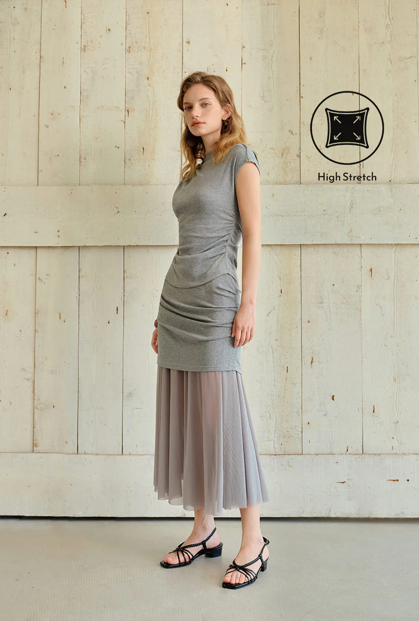 Dolly Jersey Cotton Skirt - Grey - Image 4
