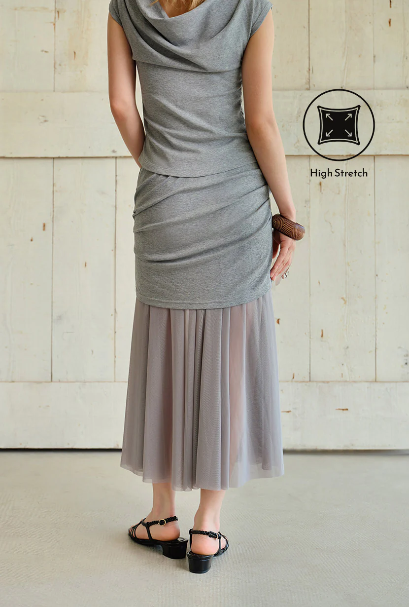 Dolly Jersey Cotton Skirt - Grey - Image 6
