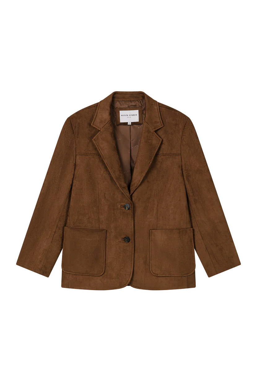 Dominique Oversized Suede Blazer - Caramel - Image 7