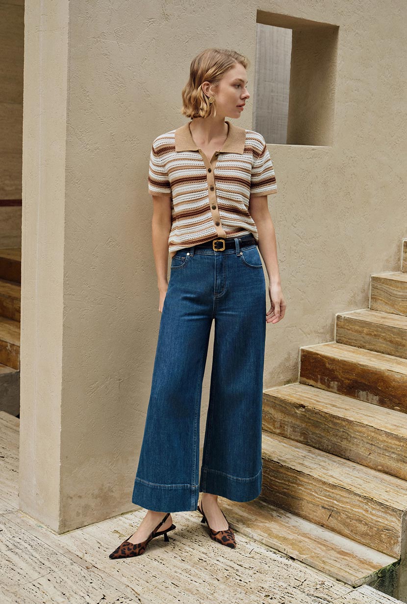 Dotty Cotton Crochet Top - Striped - Image 6