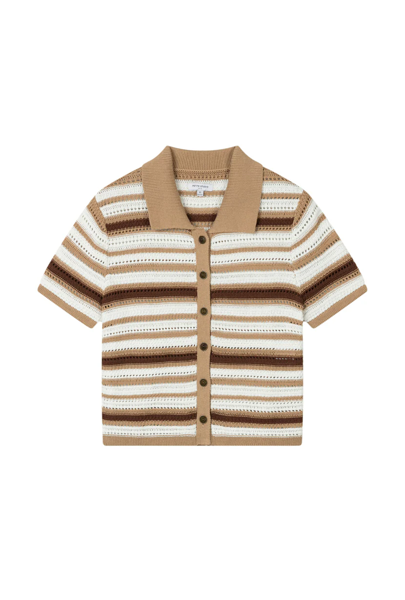Dotty Cotton Crochet Top - Striped - Image 9