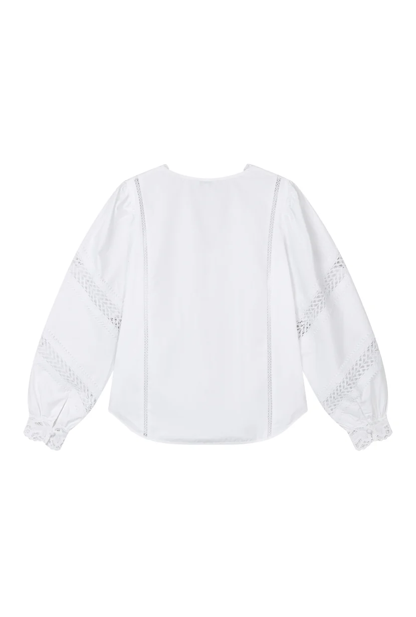 Drew Cotton Blouse - Ivory - Image 13