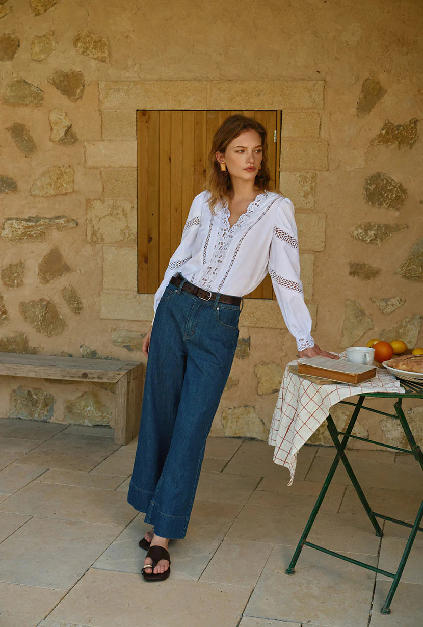 Drew Cotton Blouse - Ivory - Image 3