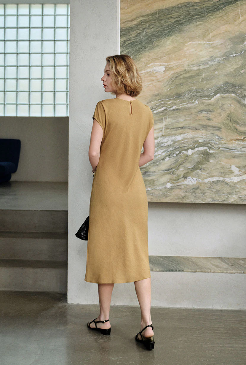 Elisha Tencel Dress - Mustard - Image 6