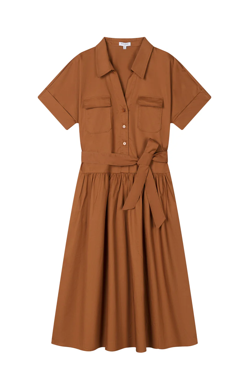 Ellory Cotton Shirt Dress - Dark Ginger - Image 7