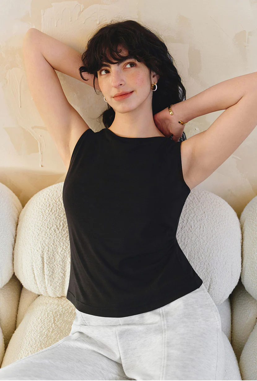 Elyse Jersey Top - Black - Image 5