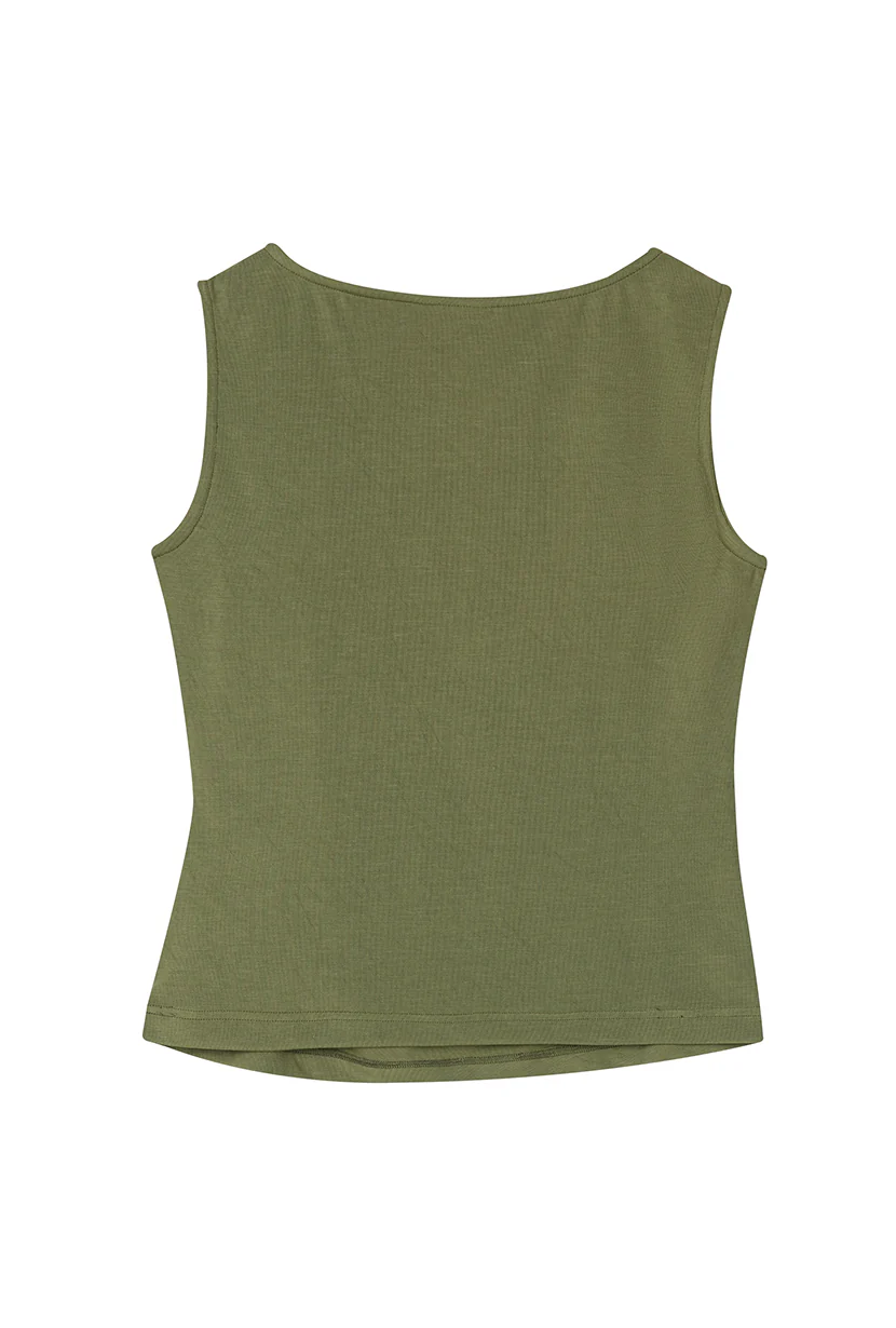 Elyse Jersey Top - Moss Green - Image 11