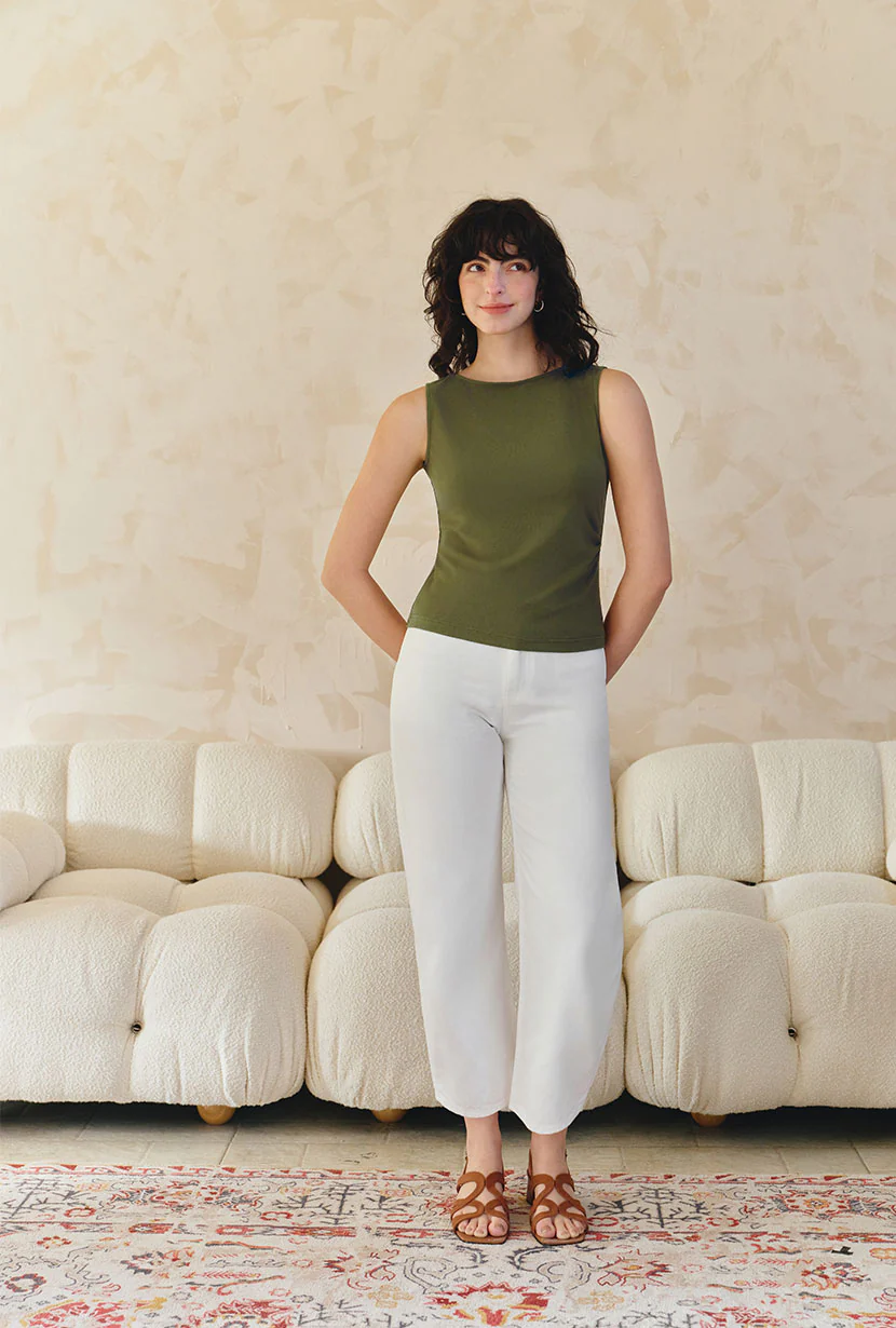 Elyse Jersey Top - Moss Green - Image 8