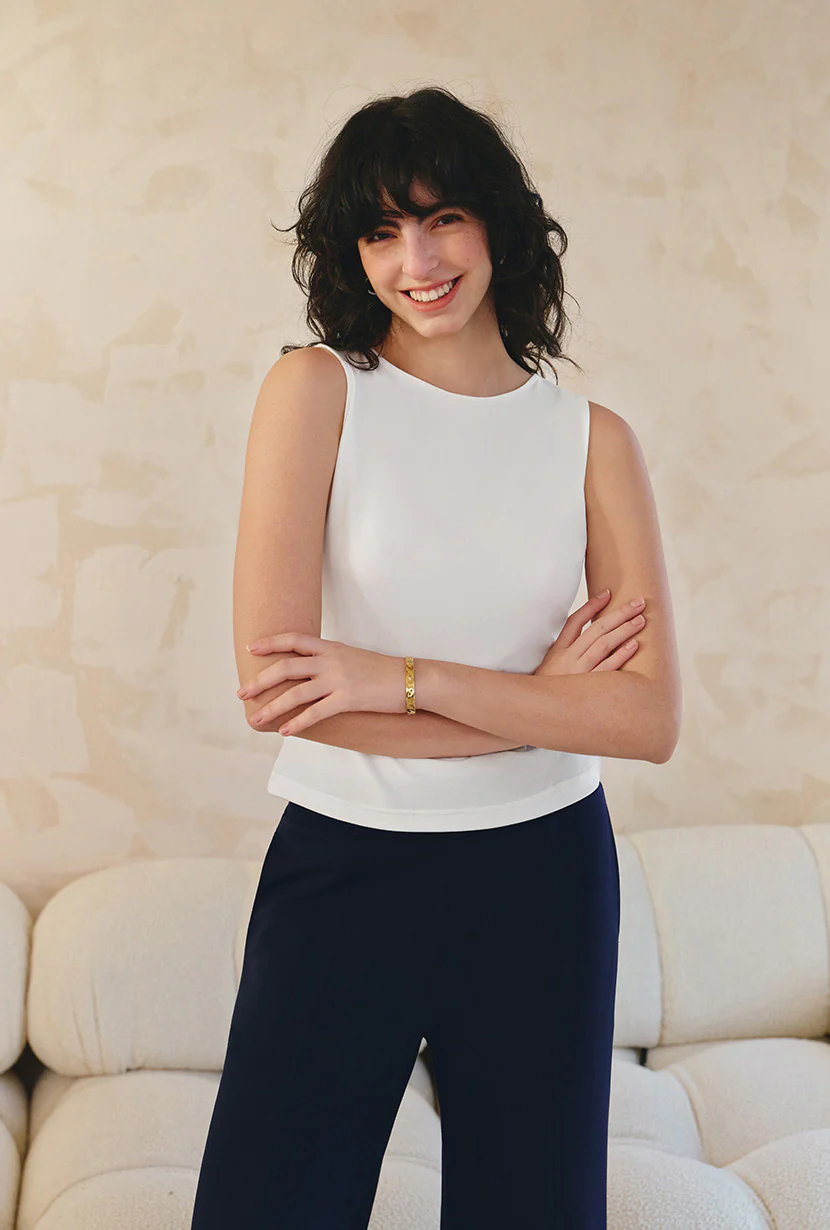 Elyse Jersey Top - White - Image 4
