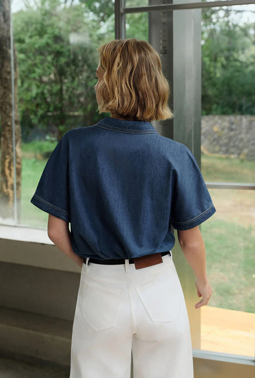 Eris Cotton Shirt - Denim Blue - Image 4