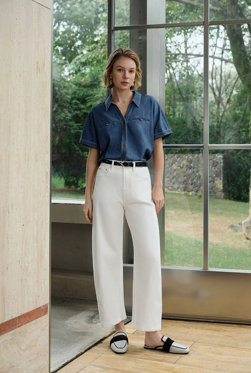 Eris Cotton Shirt - Denim Blue - Image 6