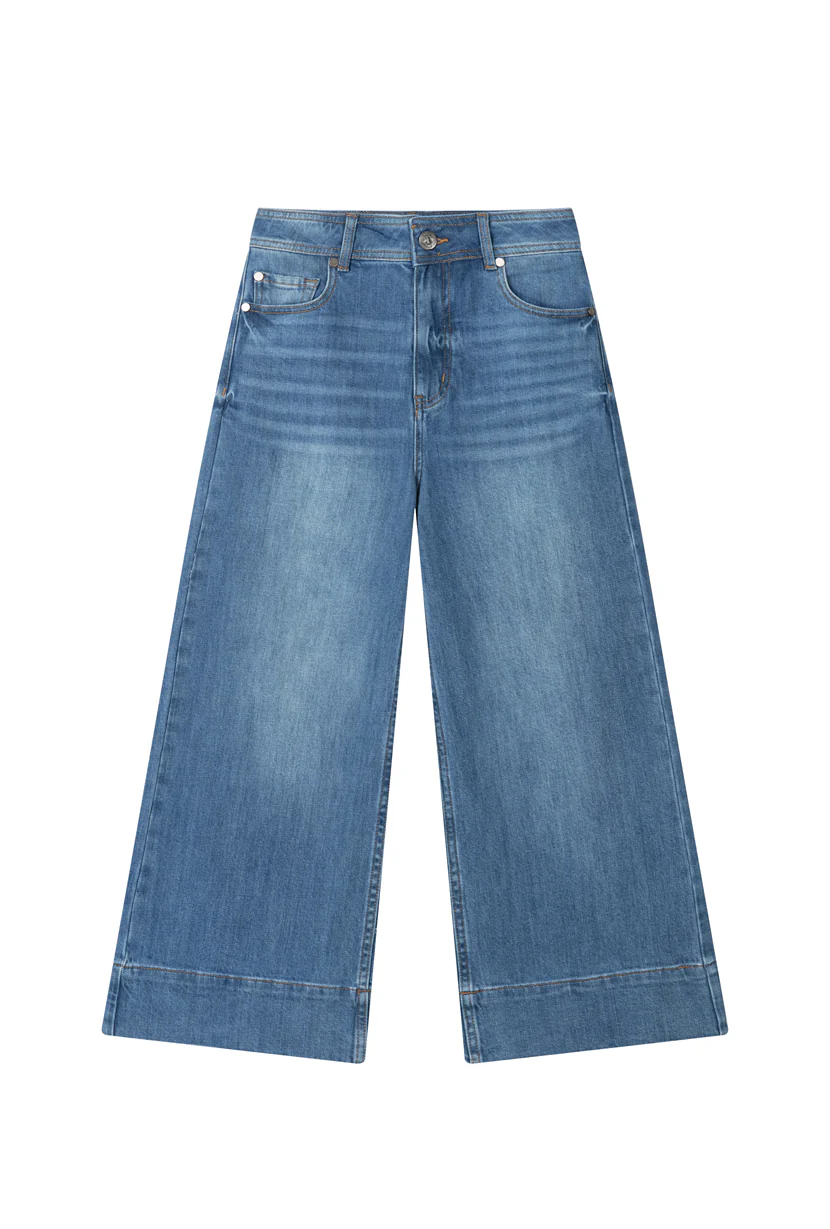 Esme High-Rise Wide-Leg Cropped Jeans - Mist Blue - Image 10