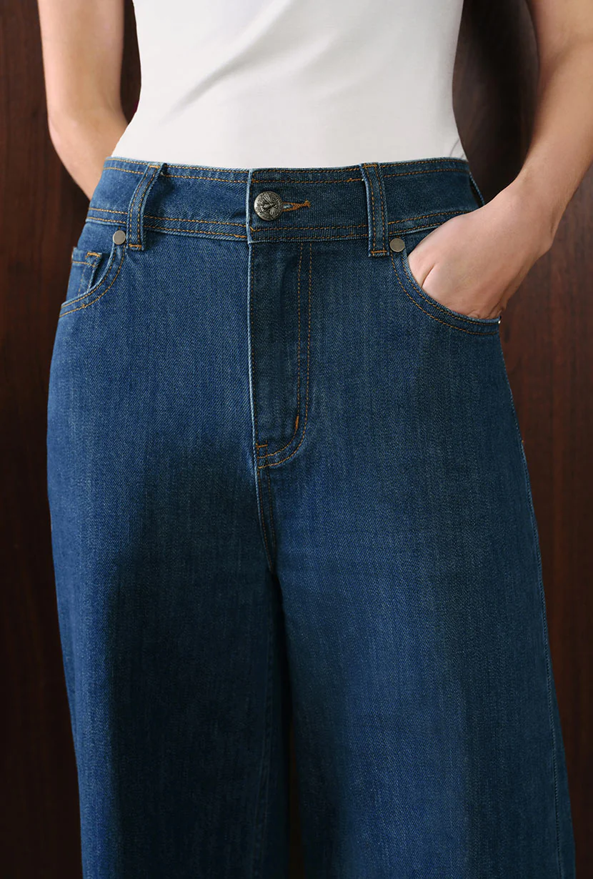 Esme High-Rise Wide-Leg Cropped Jeans - Vintage Indigo - Image 6