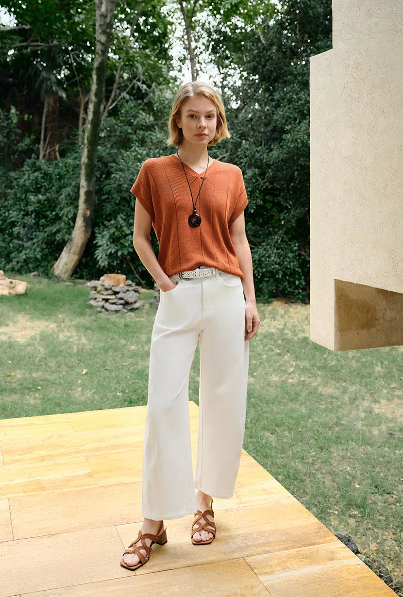 Eugene Cotton Knit Top - Bronze - Image 6