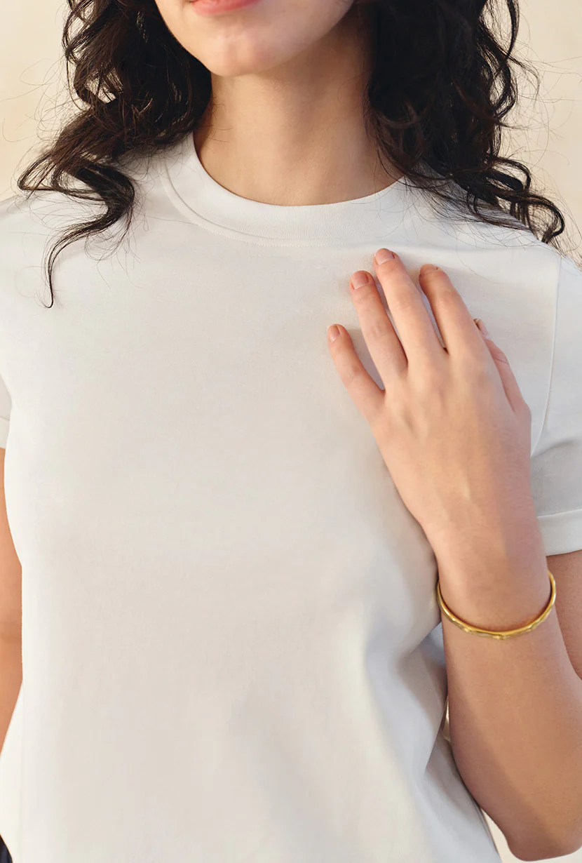 Eunice Cotton T-shirt - Ivory - Image 3