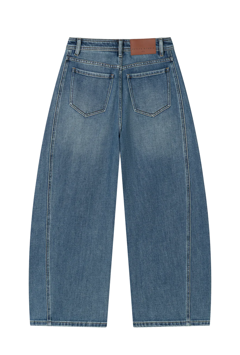 Evie Mid-Rise Barrel Jeans - Vintage Blue - Image 8