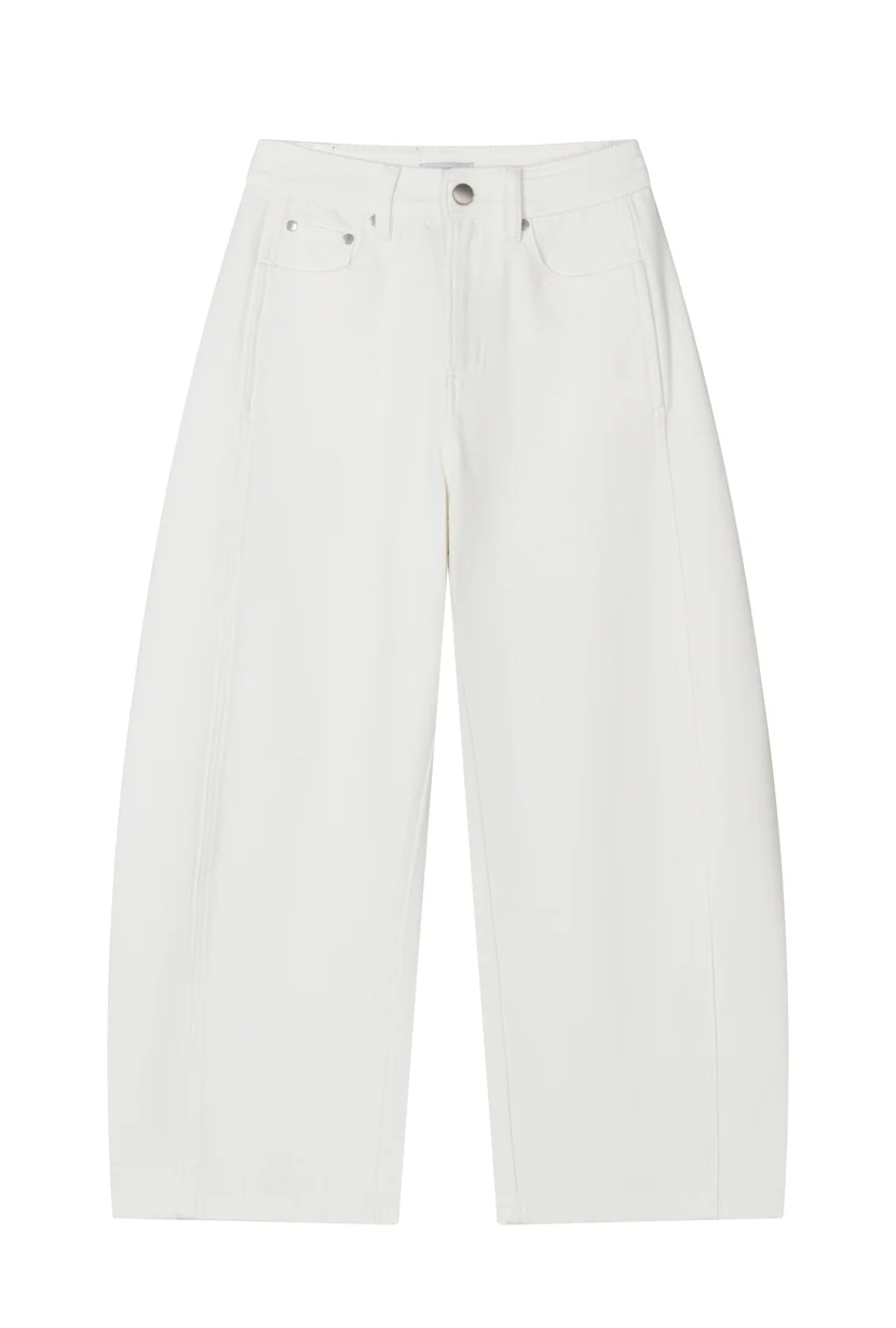 Evie Mid-Rise Barrel Jeans - White - Image 7
