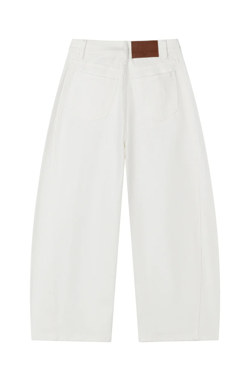 Evie Mid-Rise Barrel Jeans - White - Image 8