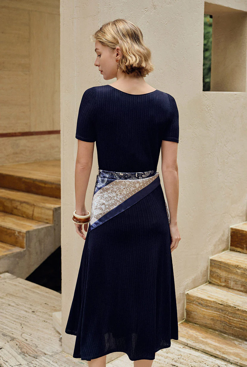 Ezra Knit Dress - Navy - Image 4