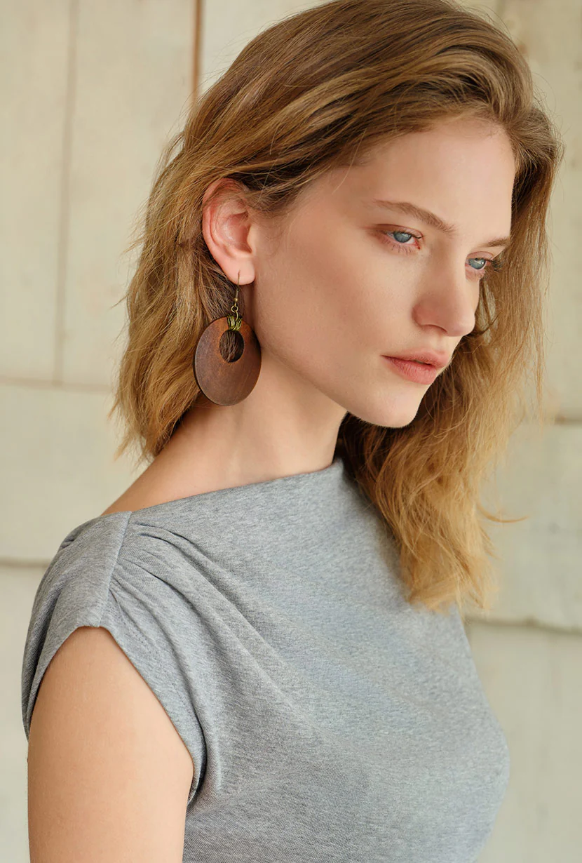 Filo Wooden Dangling Earrings