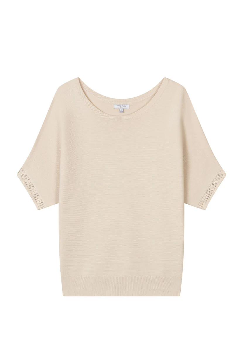 Franco Cotton Knit Top -  Beige - Image 10