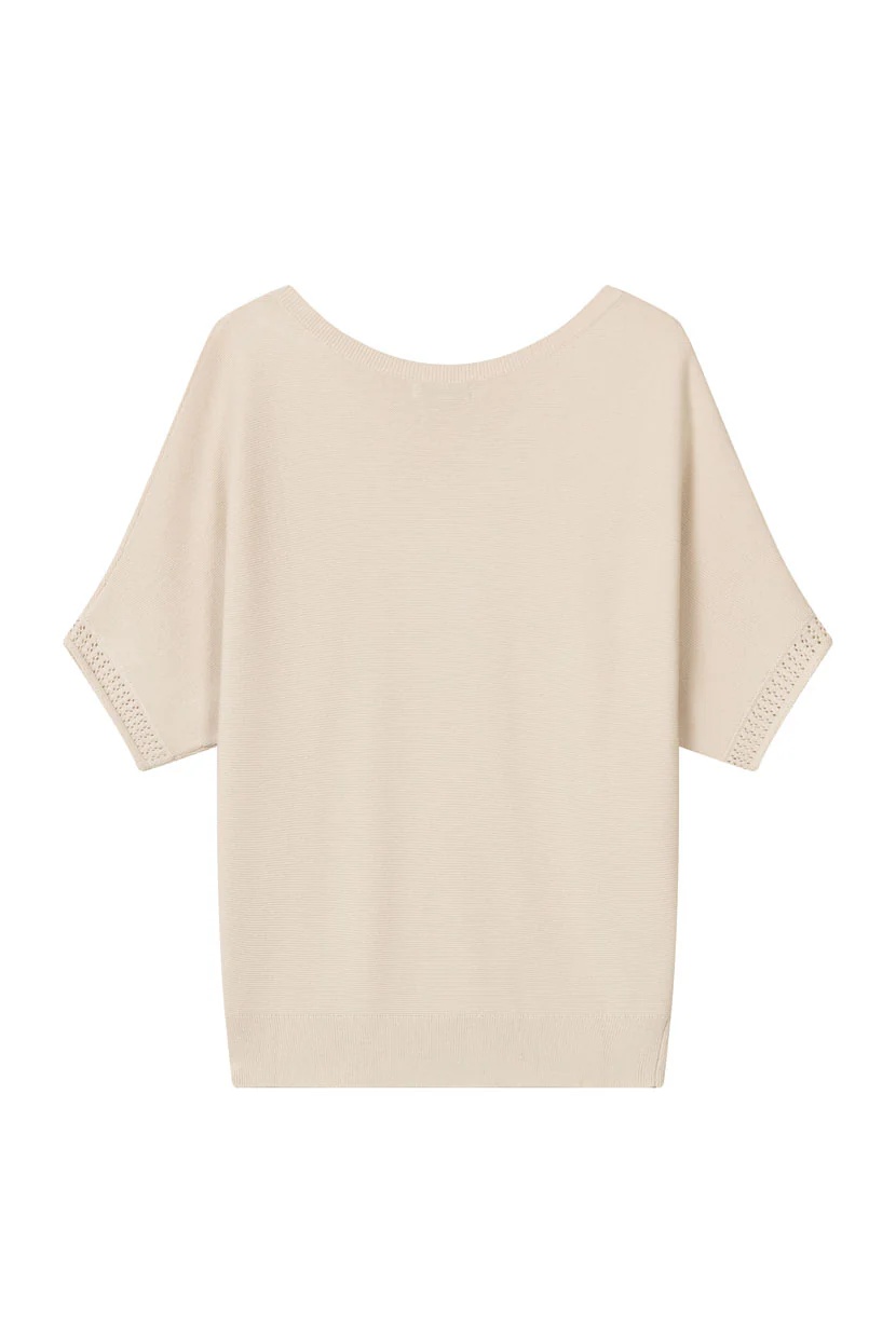 Franco Cotton Knit Top -  Beige - Image 11