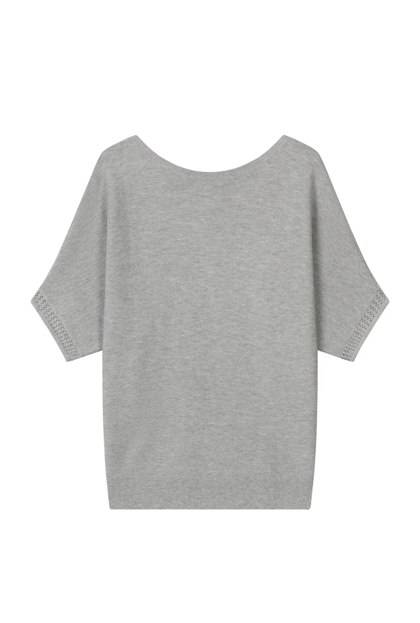 Franco Cotton Knit Top - Grey - Image 7