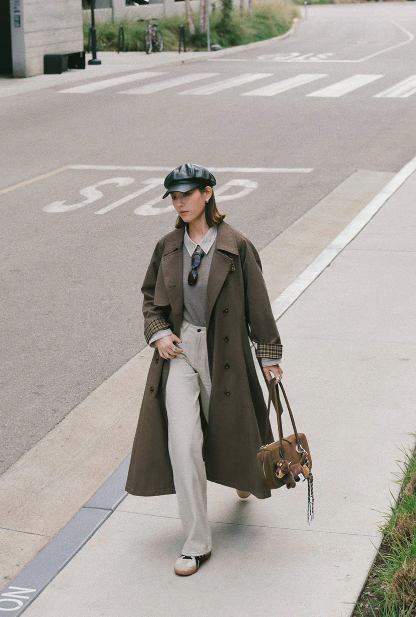 Hagar Trench Coat - Olive Brown - Image 6