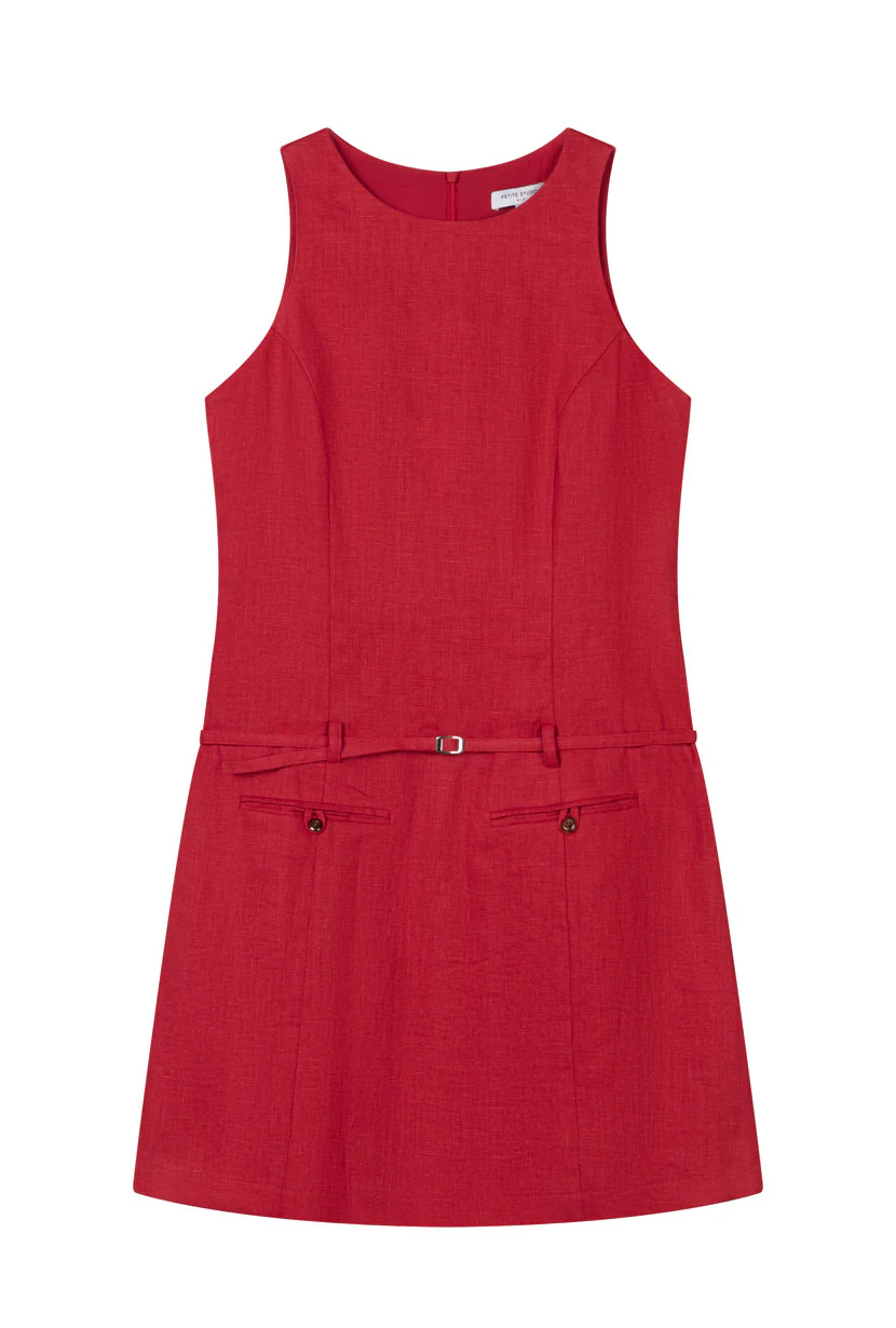 Jaque Linen Dress - Red - Image 7