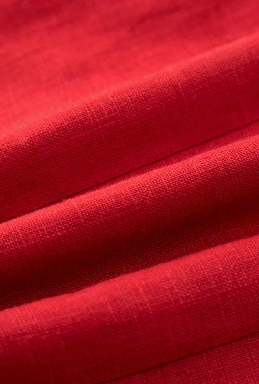 Jaque Linen Dress - Red - Image 9