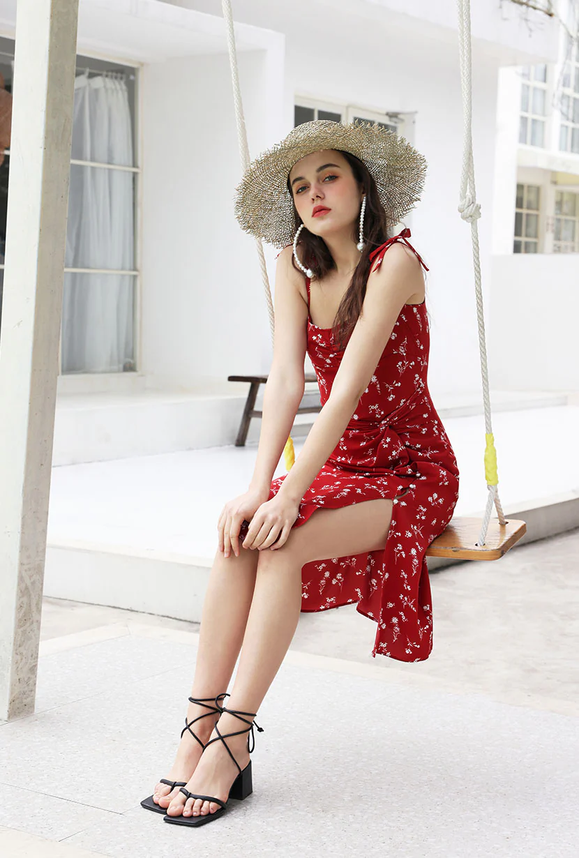 Lorraine Dress - Red Floral - Image 4