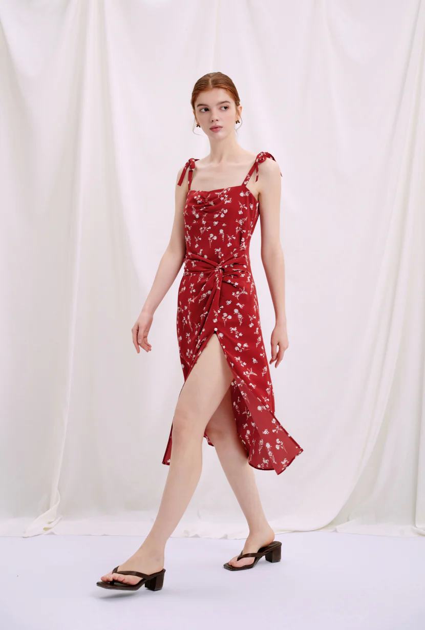 Lorraine Dress - Red Floral - Image 6