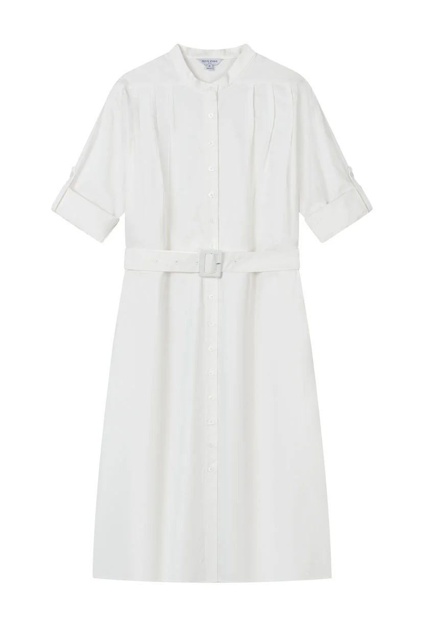 Miles Cotton Midi Dress - White - Image 7