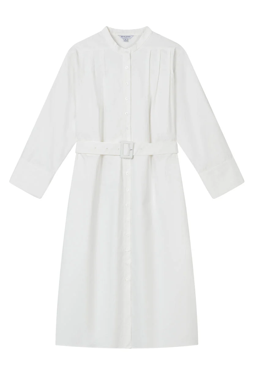 Miles Cotton Midi Dress - White - Image 8